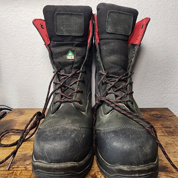 Tough Duck Men\'s Steel Toe Size 10.5 Black Red Work Boots Acid Oil Slip Resist main image 11